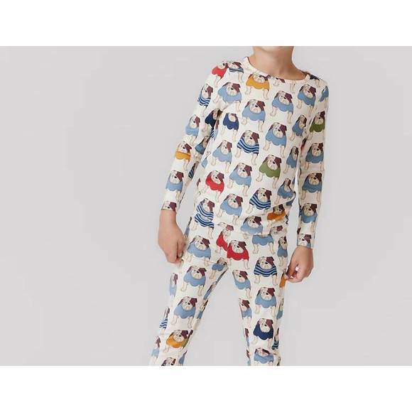 PINK CHICKEN Other - NEW PINK CHICKEN kids bamboo pj set in bulldogs